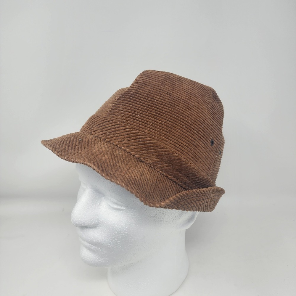 Vintage Corduroy Fedora Hat Men's 7 1/8 Brown Germany